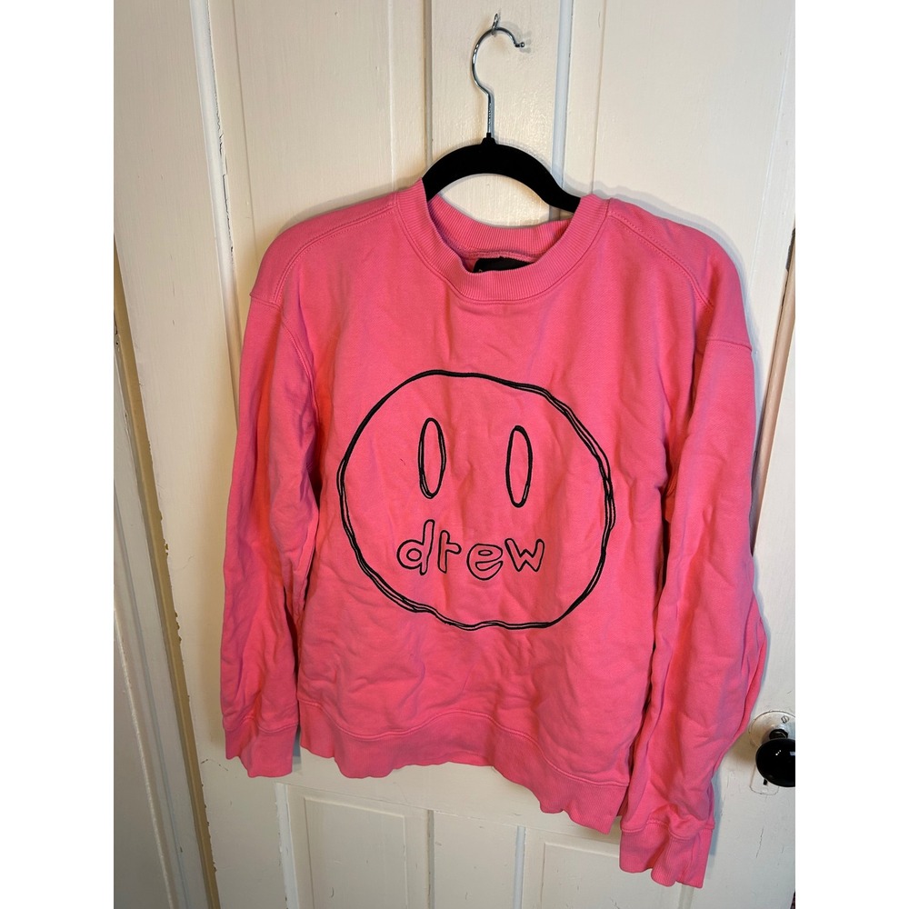 Drew House Mascot Crewneck Sweatshirt Hot Pink XS Justin Bieber Streetwear Logo